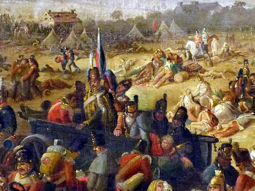 Tag nach der Schlacht von Waterloo - Detail linker Hintergrund