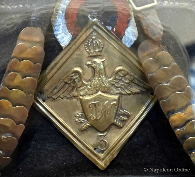 Linieninfanterie - Mannschaftstschako der Grenadiere vom 3. Regiment (Mützenblech)