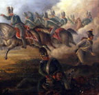 Angriff bayerischer Chevaulegers auf österreichische Infanterie 1809 (rechter Ausschnitt)