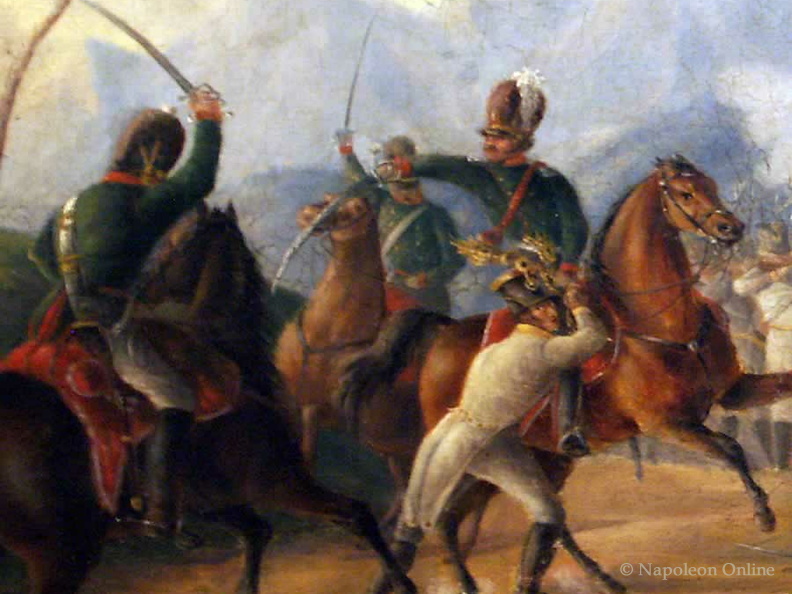 Angriff bayerischer Chevaulegers auf österreichische Infanterie 1809 (zentrales Motiv)