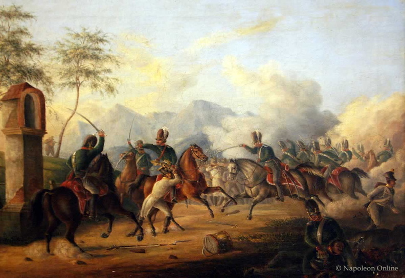 Angriff bayerischer Chevaulegers auf österreichische Infanterie 1809