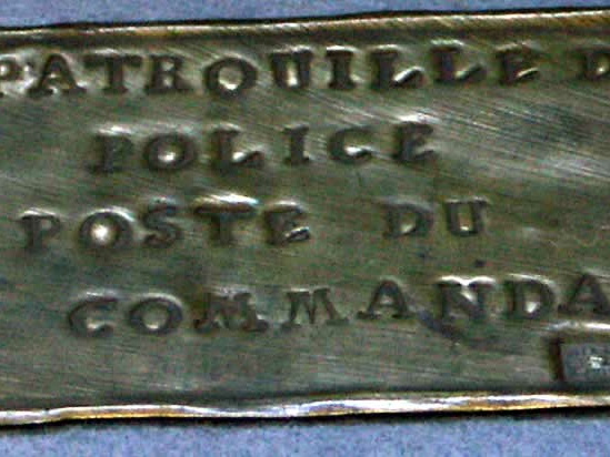 Plakette der Militärpolizei (Gendarmerie) um 1800