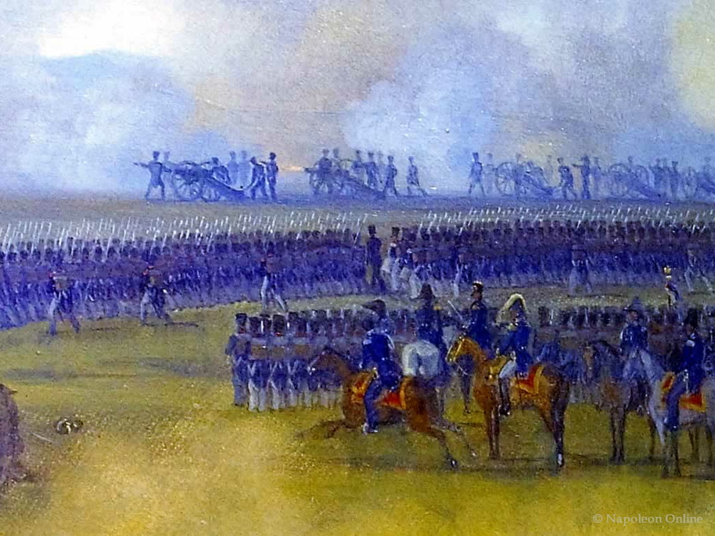 Gefecht von Pápa am 12. Juni 1809 (Hintergrund rechts)