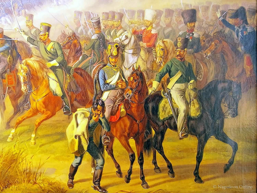 Gefecht von Pápa am 12. Juni 1809 (Vordergrund rechts)