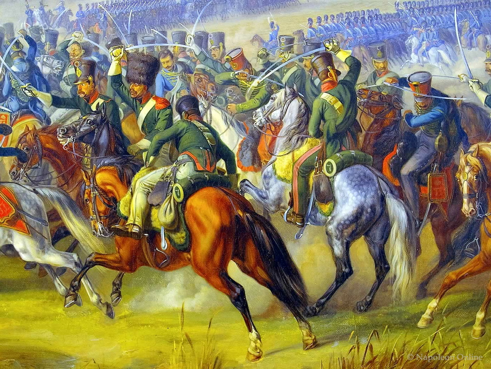Gefecht von Pápa am 12. Juni 1809 (Vordergrund mitte)