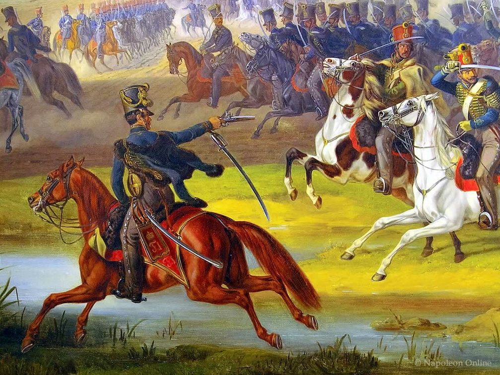Gefecht von Pápa am 12. Juni 1809 (Vordergrund links)