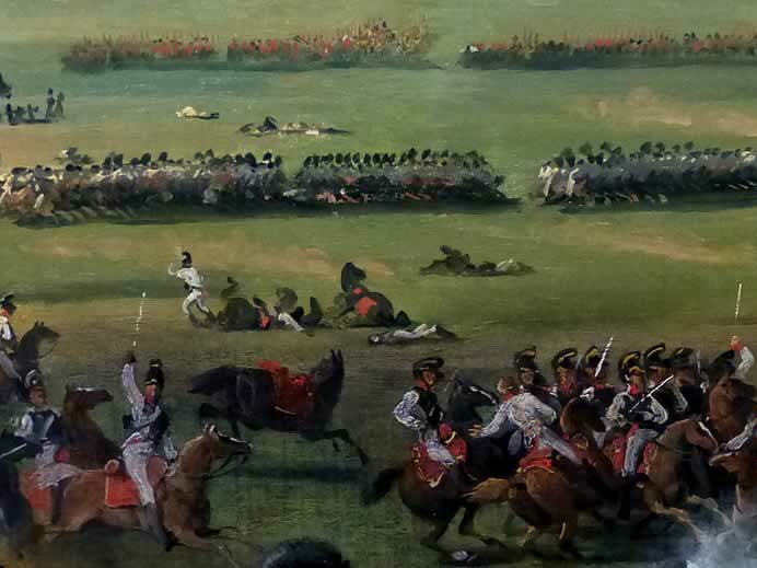 Schlacht von Hanau am 30.10.1813, Gemälde von Emile-Jean-Horace Vernet (Ausschnitt hinten zentral)