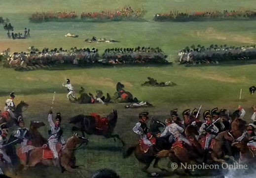 Schlacht von Hanau am 30.10.1813, Gemälde von Emile-Jean-Horace Vernet (Ausschnitt hinten zentral)