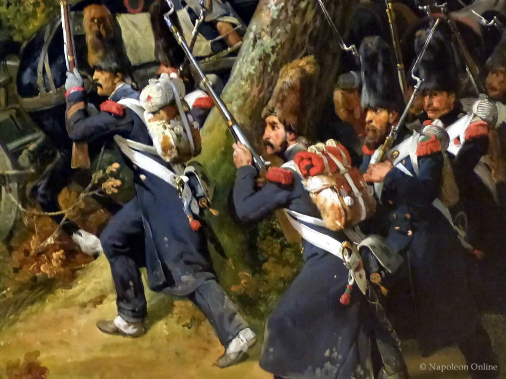 Schlacht von Hanau am 30.10.1813, Gemälde von Emile-Jean-Horace Vernet (Ausschnitt vorne rechts)