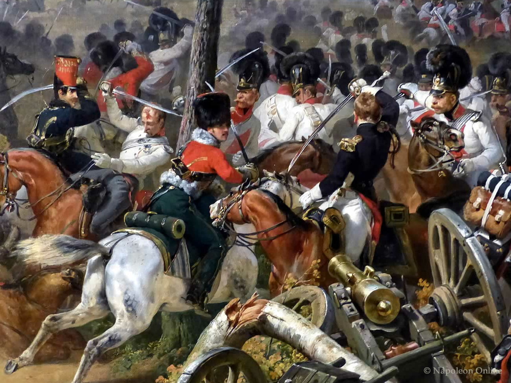 Schlacht von Hanau am 30.10.1813, Gemälde von Emile-Jean-Horace Vernet (Ausschnitt vorne zentral links)