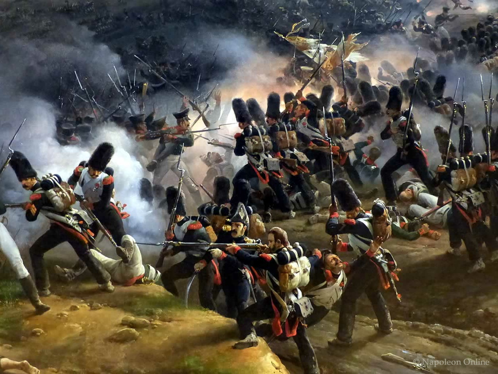 Schlacht von Montmirail am 11.2.1814, Gemälde von Emile-Jean-Horace Vernet (Ausschnitt vorne zentral links)