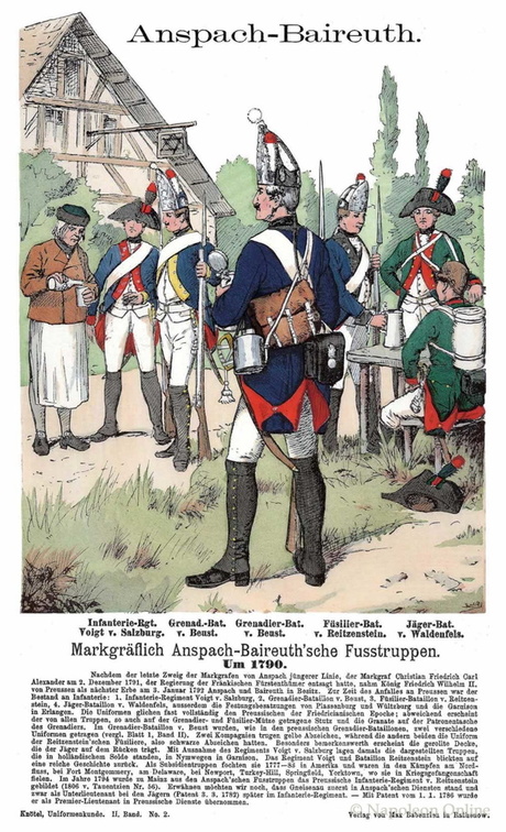 Ansbach-Bayreuth - Infanterie um 1790