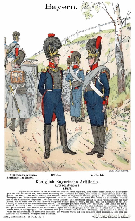 Bayern - Artillerie zu Fuß und Fuhrwesenkorps 1812