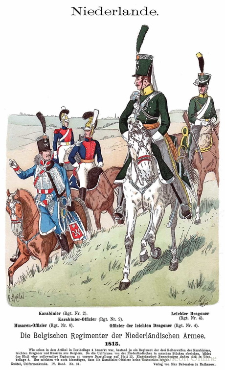 Holland - Belgische Kavallerieregimenter 1815