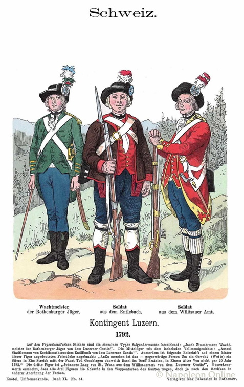 Schweiz - Kontingent Luzern 1792