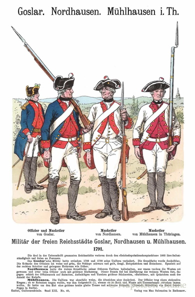 Goslar, Mühlhausen, Nordhausen - Infanterie 1791