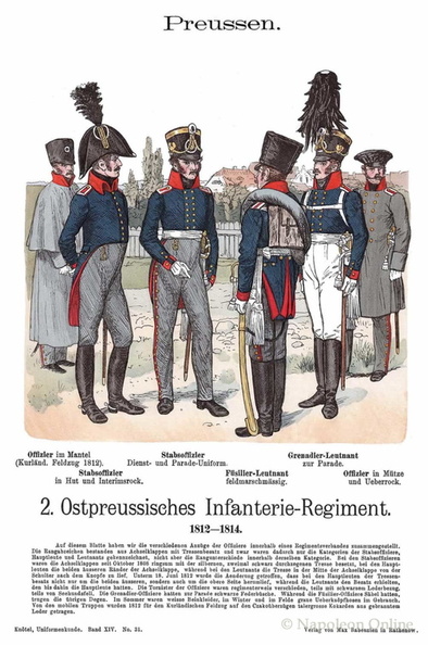 Preussen - Ostpreussisches Infanterie-Regiment Nr. 2, 1812-1814