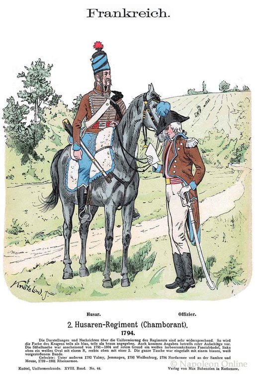Frankreich - Husaren-Regiment Nr. 2, 1794
