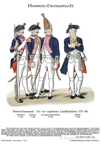 Hessen-Darmstadt - Landbataillone 1777-1788