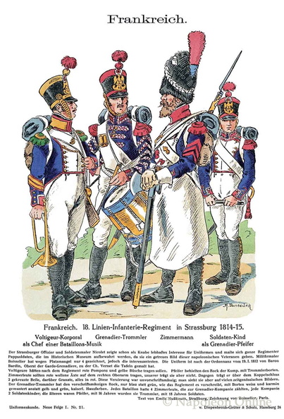 Frankreich - Linieninfanterie-Regiment Nr. 18, 1814-1815