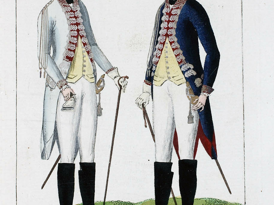 Generalstabsoffiziere der Kavallerie und Infanterie in Gala-Uniform