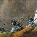 Linieninfanterie um 1800 (Ölgemälde von Josef Hickl, Ausschnitt des Gemäldes von Erzherzog Karl)