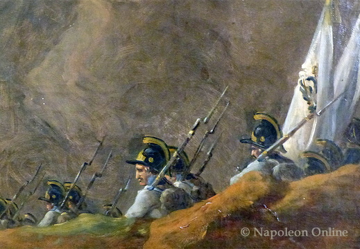 Linieninfanterie um 1800 (Ölgemälde von Josef Hickl, Ausschnitt des Gemäldes von Erzherzog Karl)