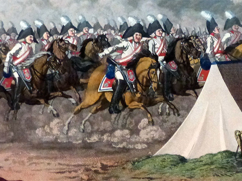 Einrücken der preußischen Garde du Corps ins Lager bei Potsdam 1803 (Carl Wilhelm Kolbe) - linker Ausschnitt
