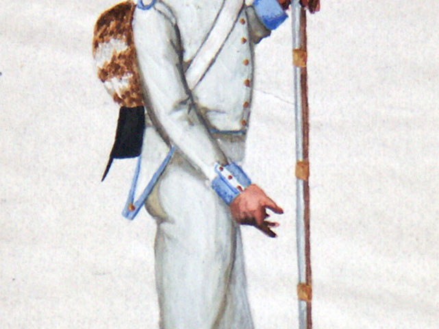 Berg - Infanterie, Soldat vom 1. Infanterie-Regiment am 11.3.1814