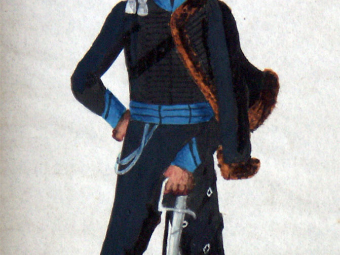 Russland - Russisch-Deutsche Legion, Husar vom 2. Regiment am 13.3.1814