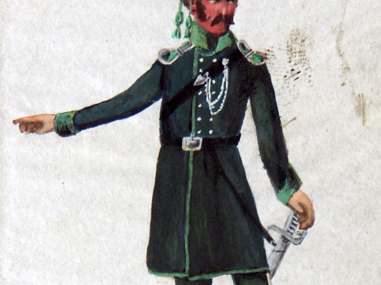 Preußen - Landwehr, Freiwilliger Jäger der Westfälischen Landwehr-Kavallerie am 13.3.1814