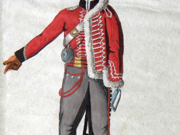 Hannover - Husaren, Soldat vom Regiment Estorff (Lüneburg) am 25.4.1814