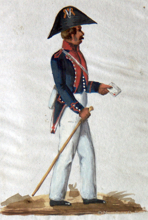 Frankreich - Artillerie, Ouvrier einer Handwerkerkompanie mit holländischer Kokarde am 22.4.1814