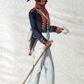 Frankreich - Artillerie, Ouvrier einer Handwerkerkompanie mit holländischer Kokarde am 22.4.1814