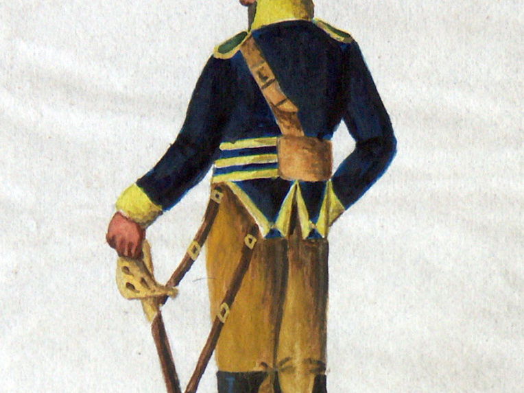 Schweden - Karabiniers, Soldat vom Schonischen Karabinier-Regiment am 3.4.1814