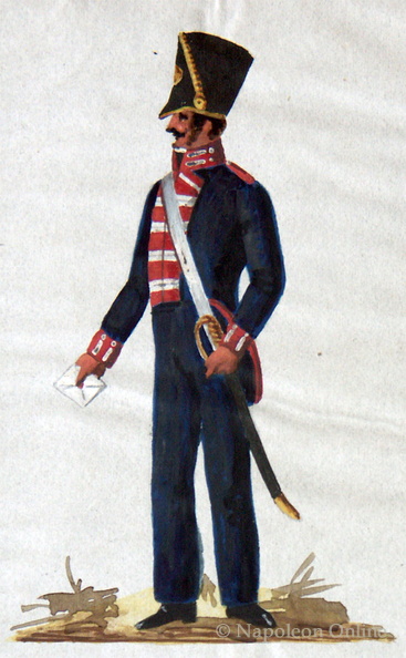 Hessen-Darmstadt - Infanterie, Soldat vom Leibgarde-Regiment am 3.4.1814