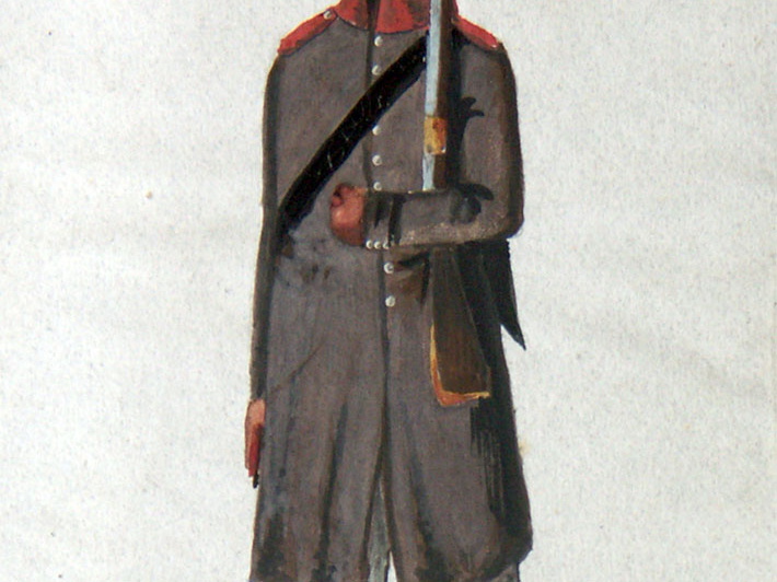 Preußen - Landwehr, Soldat der ostpreußischen Landwehr am 28.3.1814