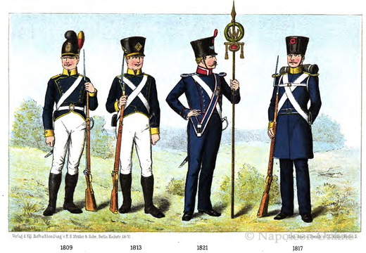 Württemberg: Infanterie-Regiment von Scharffenstein sowie Infanterie-Regiment Nr. 7 und 8 1809 bis 1821