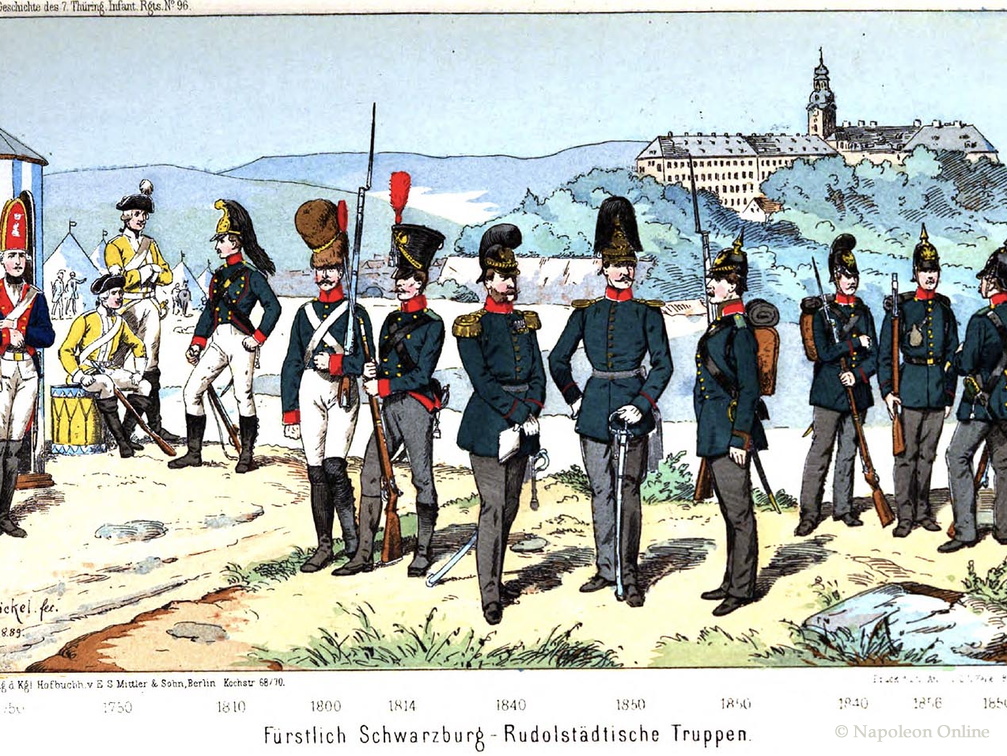 Schwarzburg-Rudolstadt: Truppen des Fürstentums von 1750 bis 1856