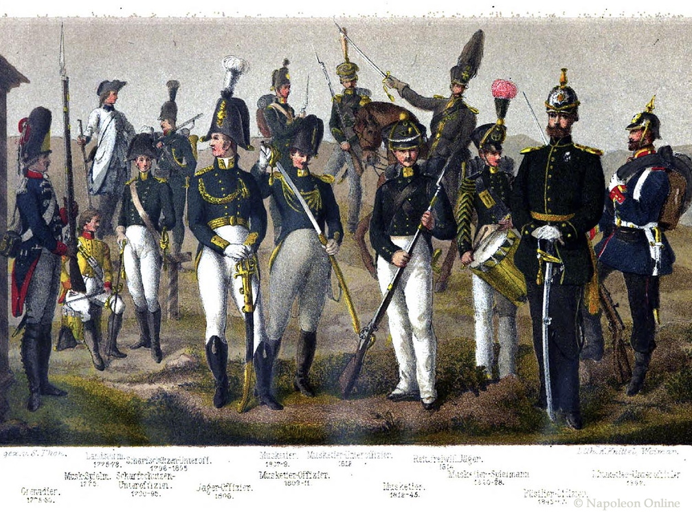 Sachsen-Weimar(-Eisenach): Infanterie von 1775 bis 1857
