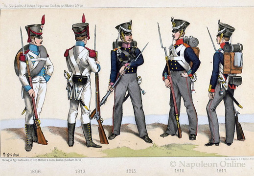 Preussen und Berg: 28. Infanterie-Regiment und der Stamm, das 1. Infanterie-Regiment von Berg, 1806-1817