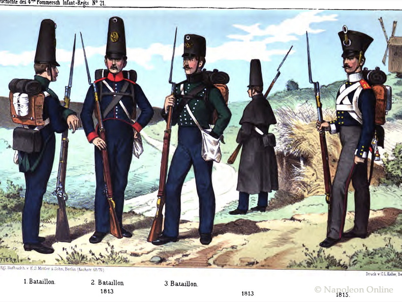 Preussen: 21. Infanterie-Regiment und der Stamm (Reserve-Infanterie-Regiment Nr. 9) 1813 bis 1815