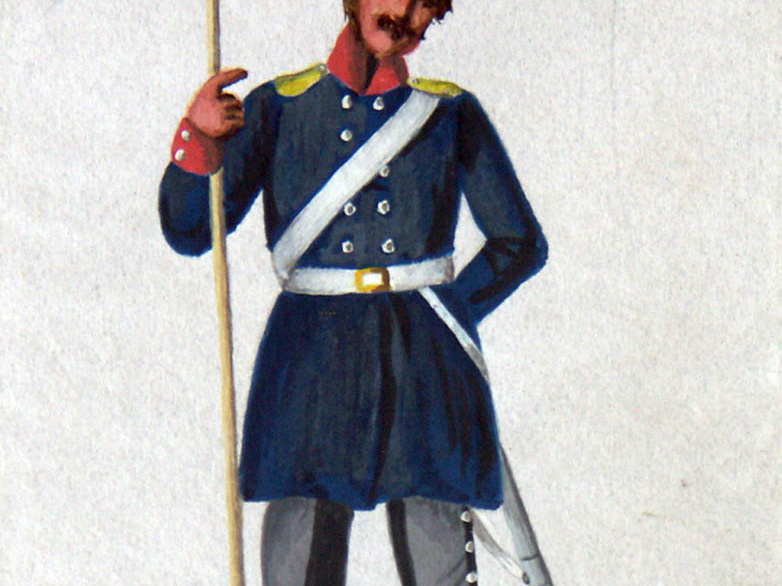 Preußen - Landwehr, Soldat eines Ostpreußischen Landwehr-Kavallerie-Regiments am 17.5.1814