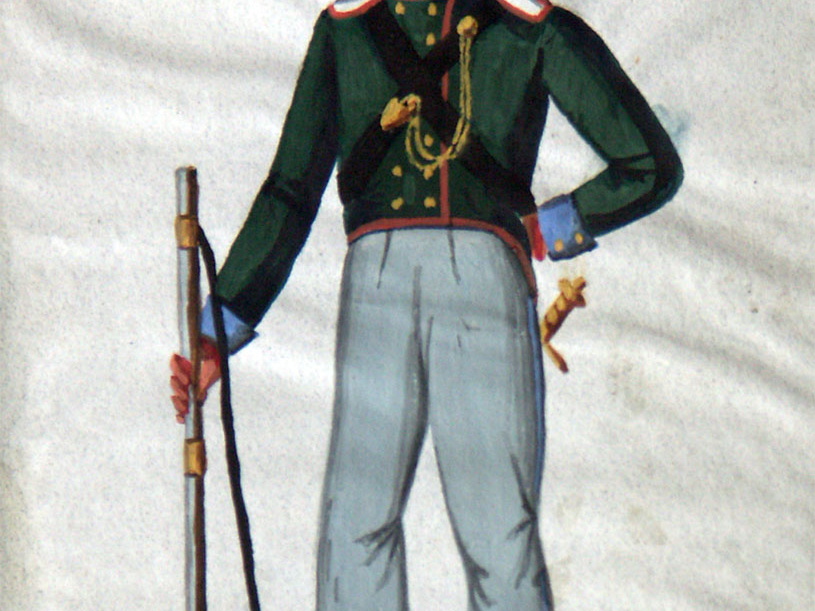 Preußen - Landwehr, Freiwilliger Jäger des 1. Elb-Landwehr-Infanterie-Regiments am 12.6.1814