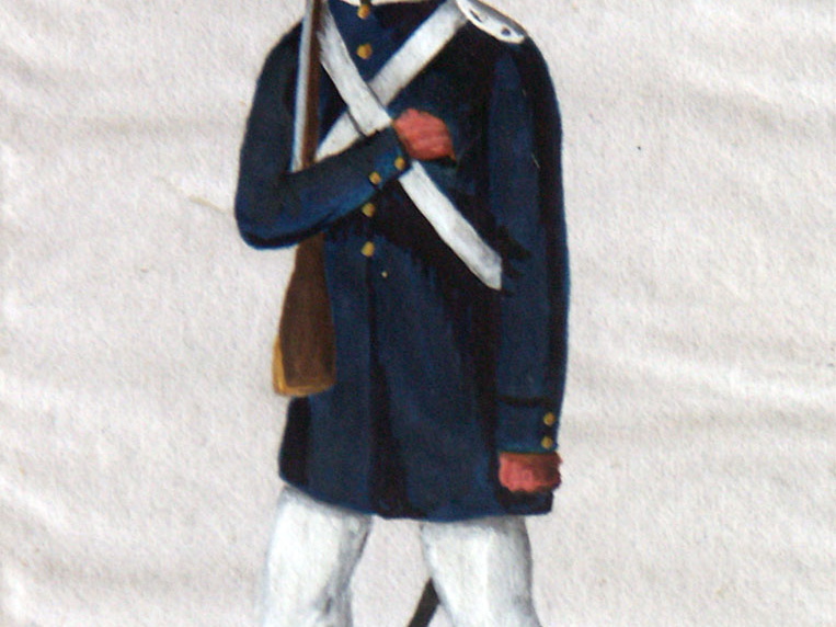 Preußen - Landwehr, Soldat der Pommerschen Landwehr-Infanterie am 12.6.1814