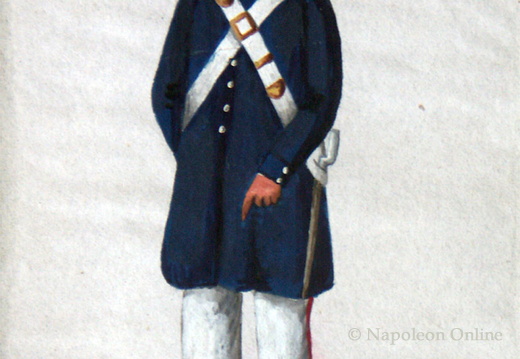 Preußen - Landwehr, Soldat der westfälischen Landwehr-Infanterie am 15.7.1814