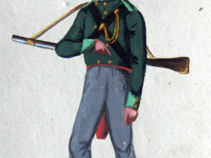 Preußen - Landwehr, Freiwilliger Jäger der westfälischen Landwehr-Infanterie am 22.11.1815