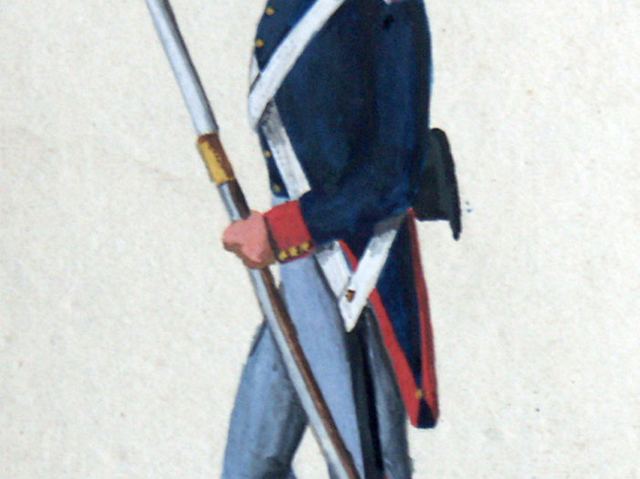 Preußen - Infanterie, Soldat vom 23. Infanterie-Regiment am 6.7.1818