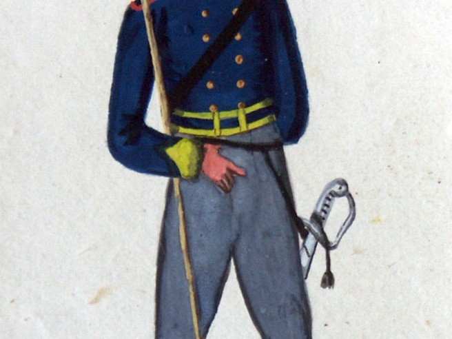 Preußen - Landwehr, Soldat der Landwehr-Kavallerie der Provinz Aachen-Trier-Koblenz am 14.4.1819