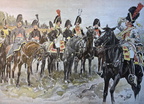 General mit Stab und Garde-Kavallerist des Königreich Holland 1807
